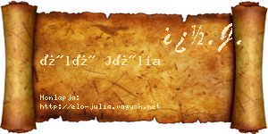 Élő Júlia névjegykártya